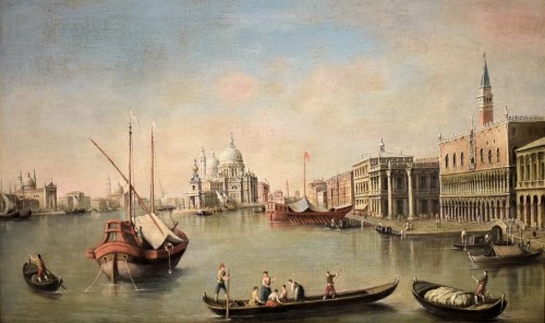 Venise, le bassin de San Marco - École de Michèle Marieschi (1710-1744) - Tableaux et dessins Style Louis XV